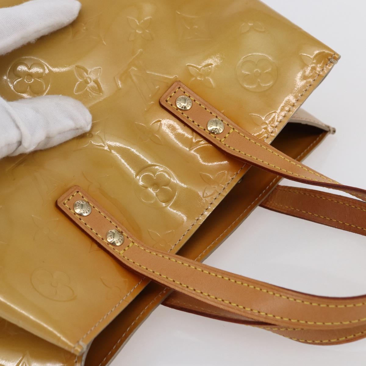 LOUIS VUITTON Monogram Vernis Reade PM Hand Bag Beige M91334 LV Auth 147708