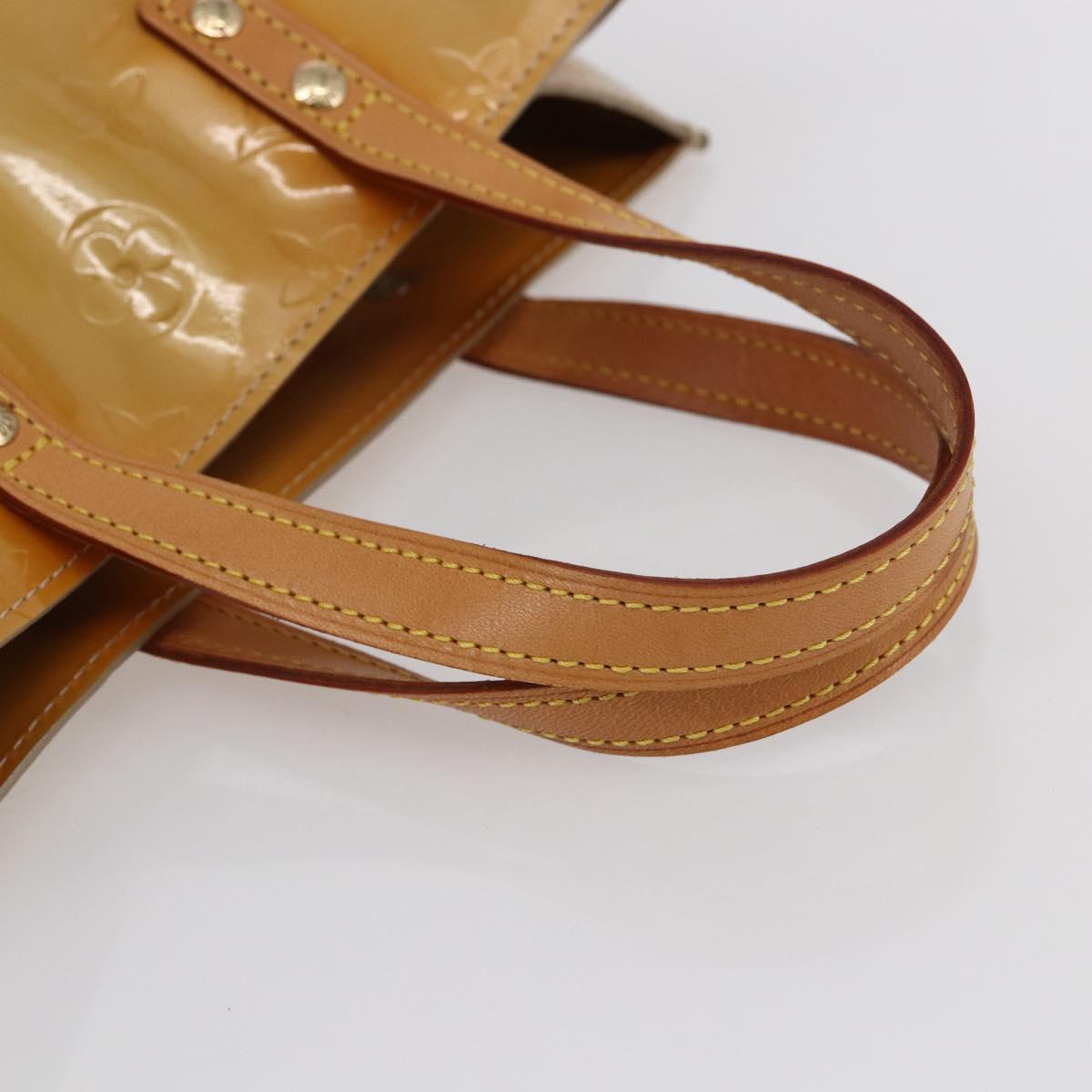 LOUIS VUITTON Monogram Vernis Reade PM Hand Bag Beige M91334 LV Auth 147708