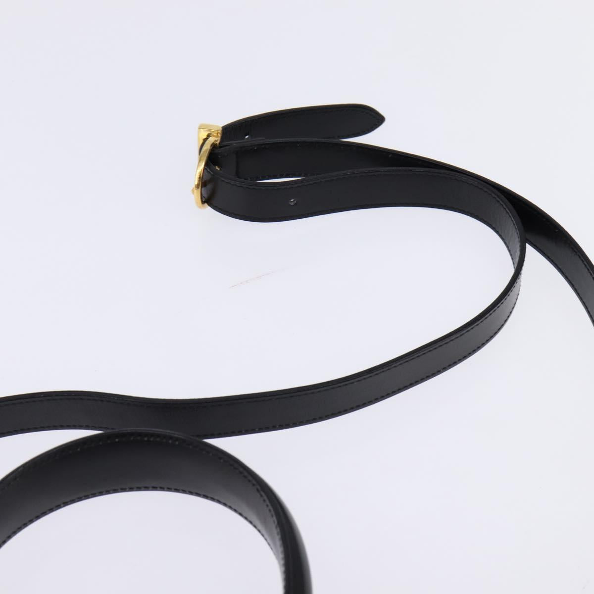 Salvatore Ferragamo Gancini Hand Bag Leather 2way Black Gold Auth 147713