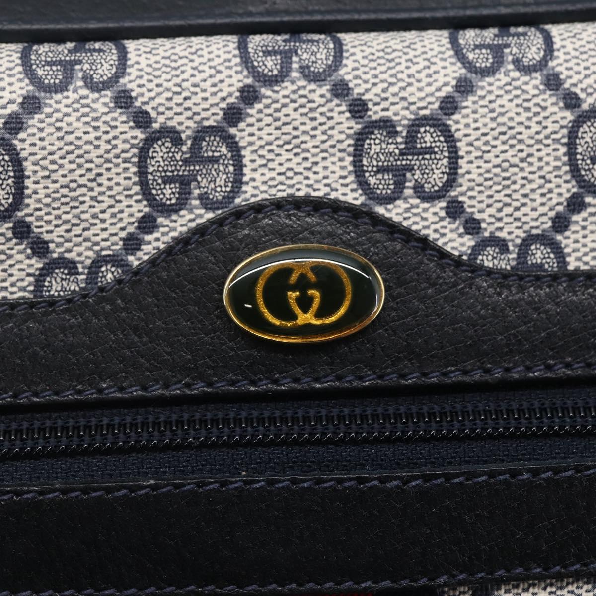 GUCCI GG Supreme Sherry Line Shoulder Bag PVC Navy Gold 72 001 4071 Auth 147721