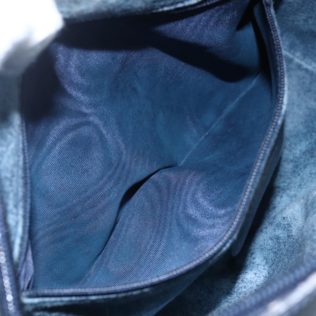 GUCCI GG Supreme Sherry Line Shoulder Bag PVC Navy Gold 72 001 4071 Auth 147721