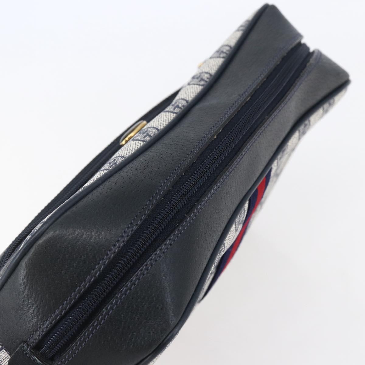 GUCCI GG Supreme Sherry Line Shoulder Bag PVC Navy Gold 72 001 4071 Auth 147721