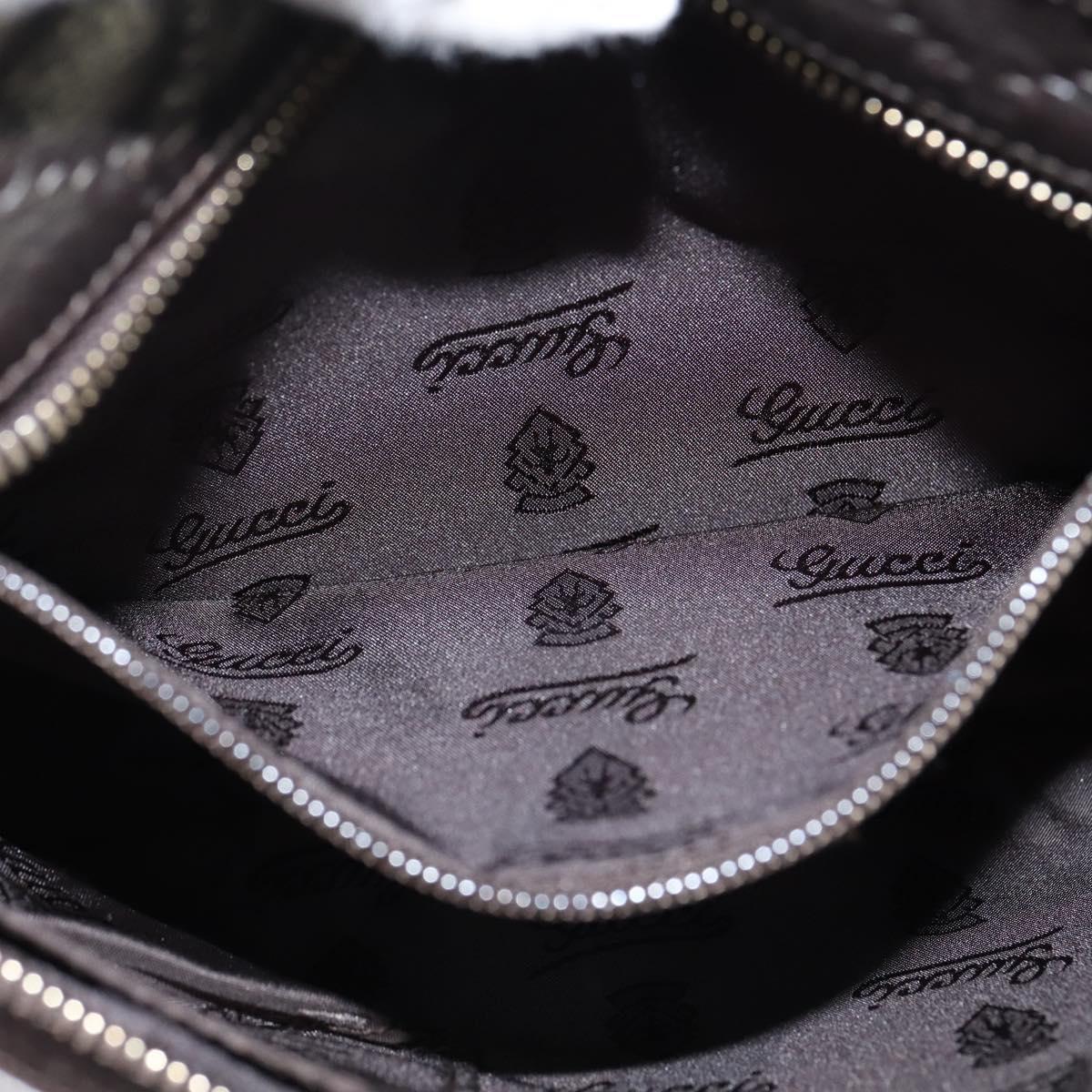 GUCCI Guccissima GG Canvas Shoulder Bag Leather Gray Gold 201538 Auth 147723