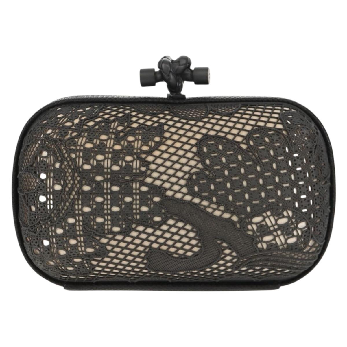 BOTTEGA VENETA Knot Pouch Clutch Pouch metal Gray Auth 147725SAV