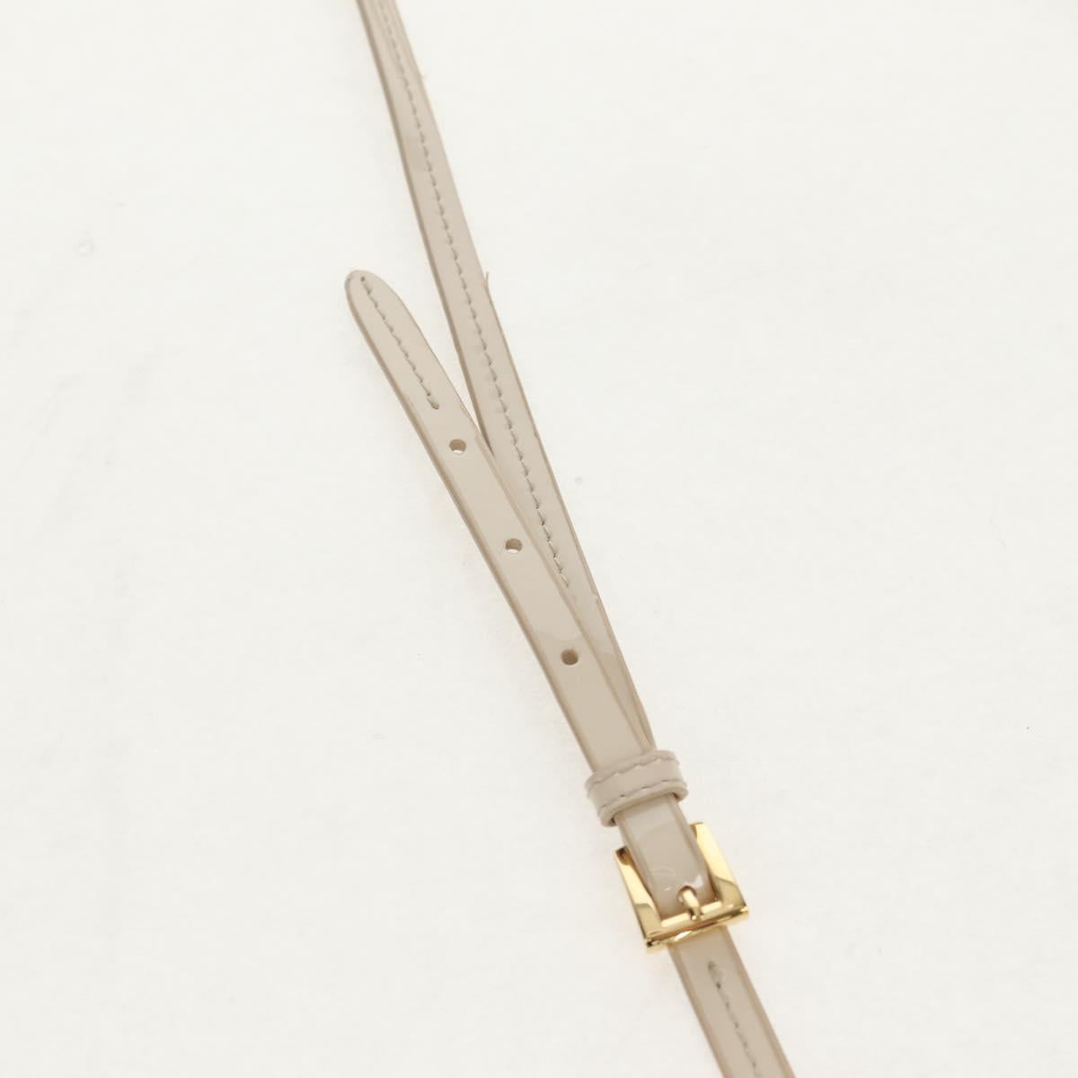 PRADA Triangle Mini Pouch Enamel 2way Ivory Gold 1NR015 Auth 147726M