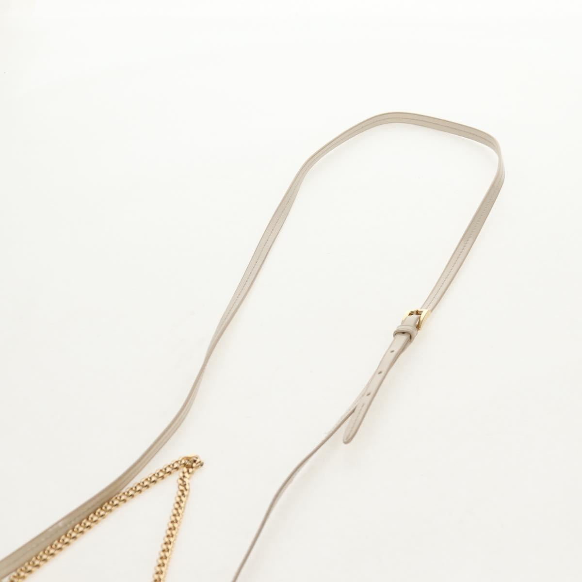 PRADA Triangle Mini Pouch Pouch Patent 2way Ivory Gold 1NR015 Auth 147726M