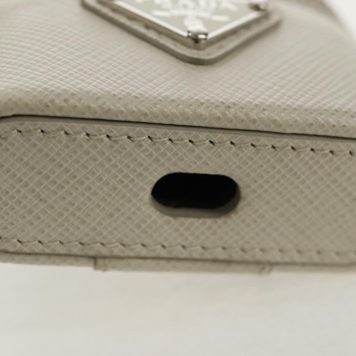 PRADA Chain Pouch For AirPods Pro Earphone Case Safiano 1NR009 Auth 147728M