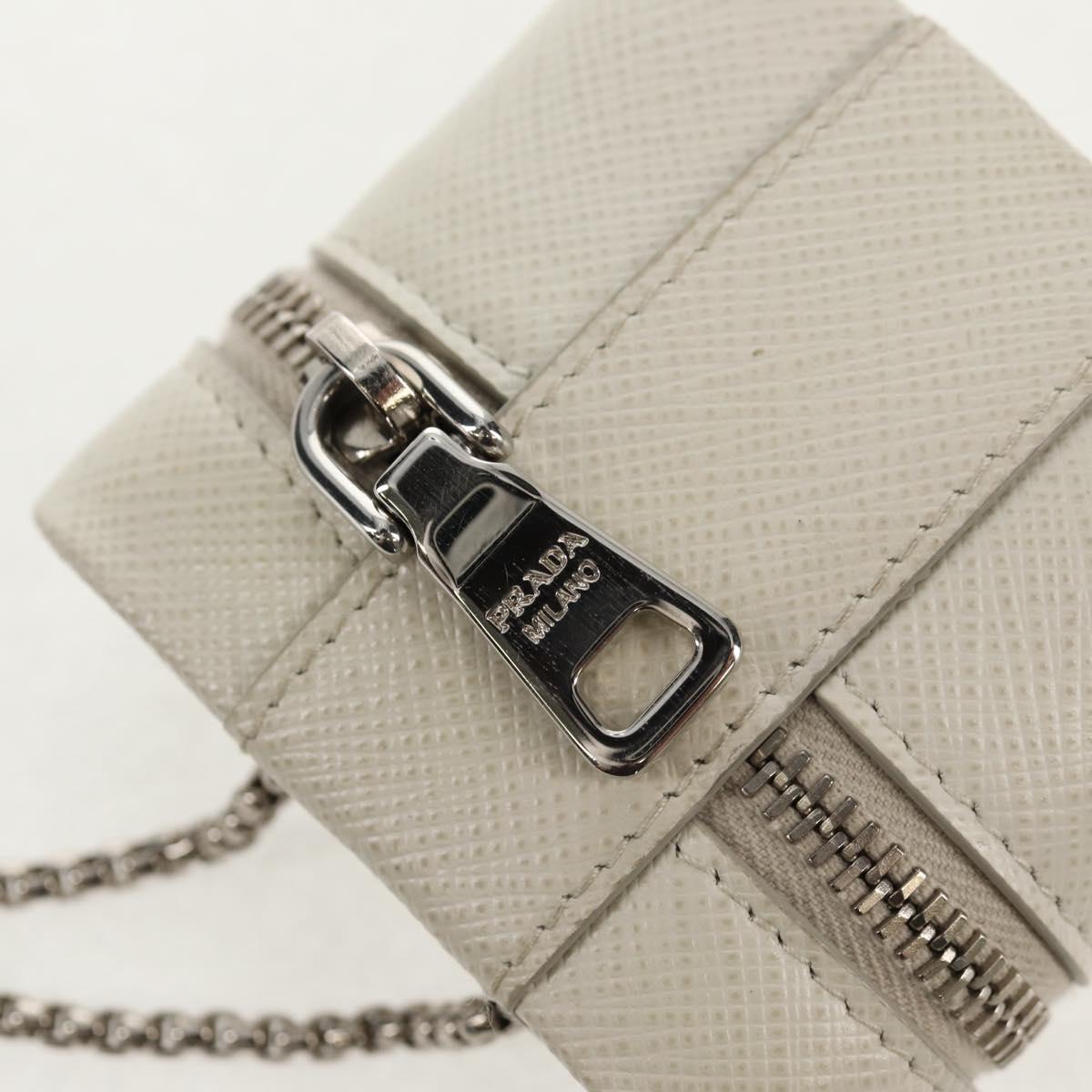 PRADA Chain Pouch For AirPods Pro Earphone Case Safiano 1NR009 Auth 147728M