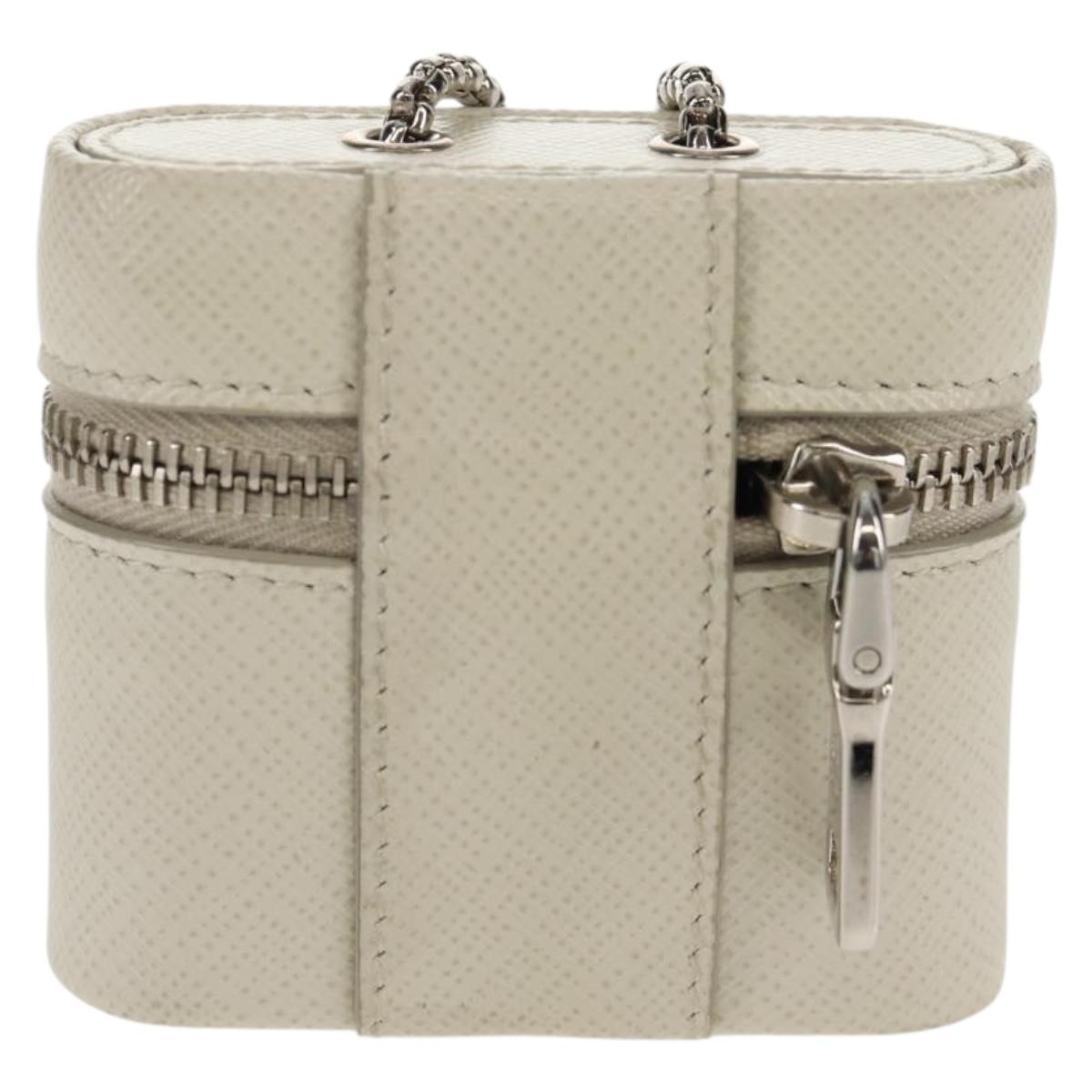 PRADA Chain Pouch For AirPods Pro Earphone Case Safiano 1NR009 Auth 147728M