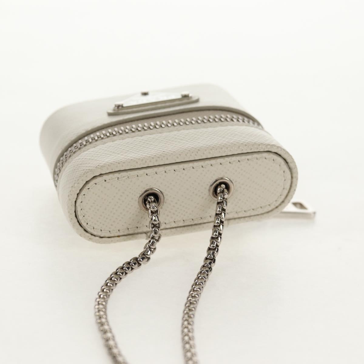 PRADA Chain Pouch For AirPods Pro Earphone Case Safiano 1NR009 Auth 147728M