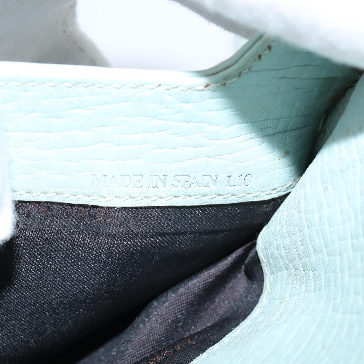 LOEWE Shoulder Bag Leather Light Blue Auth 147733