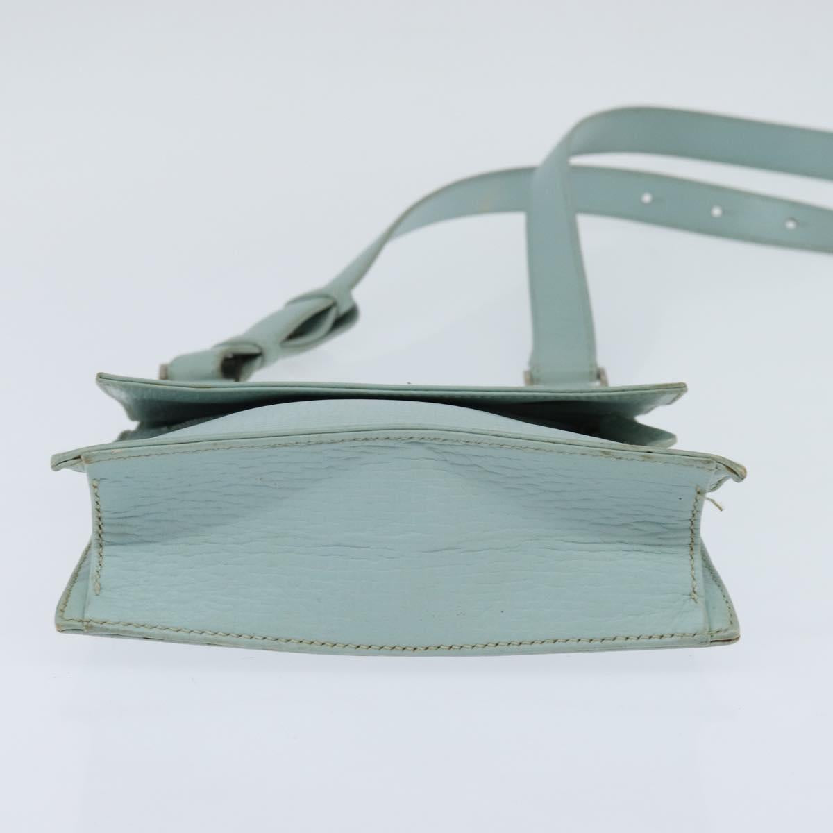 LOEWE Shoulder Bag Leather Light Blue Auth 147733