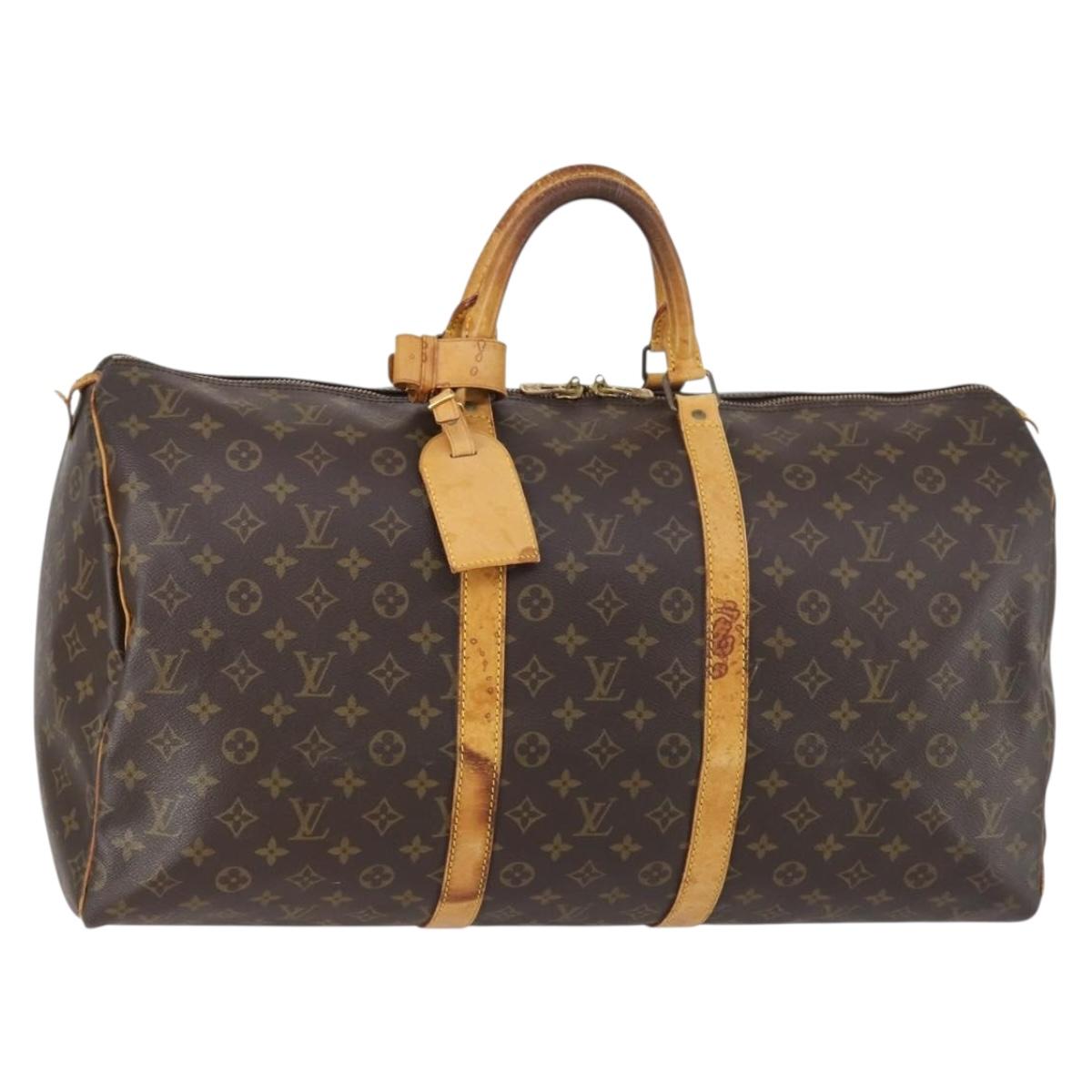 LOUIS VUITTON Monogram Keepall 55 Boston Bag M41424 LV Auth 147753