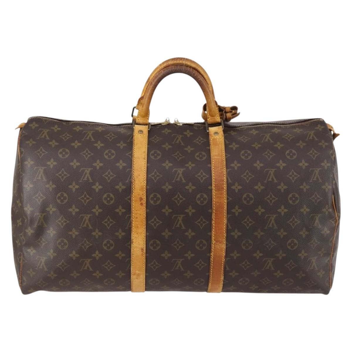 LOUIS VUITTON Monogram Keepall 55 Boston Bag M41424 LV Auth 147753