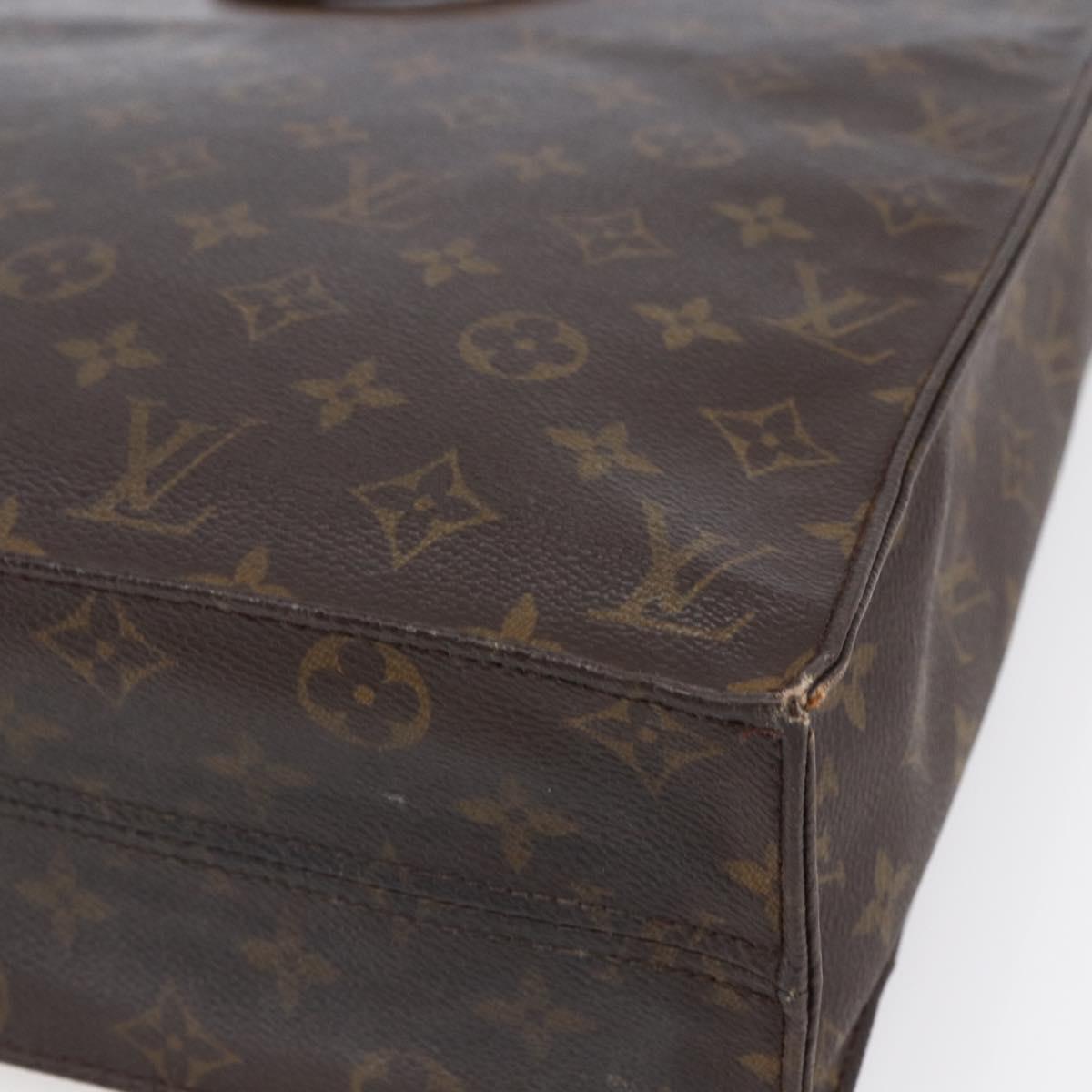 LOUIS VUITTON Monogram Sac Plat Hand Bag M51140 LV Auth 147755