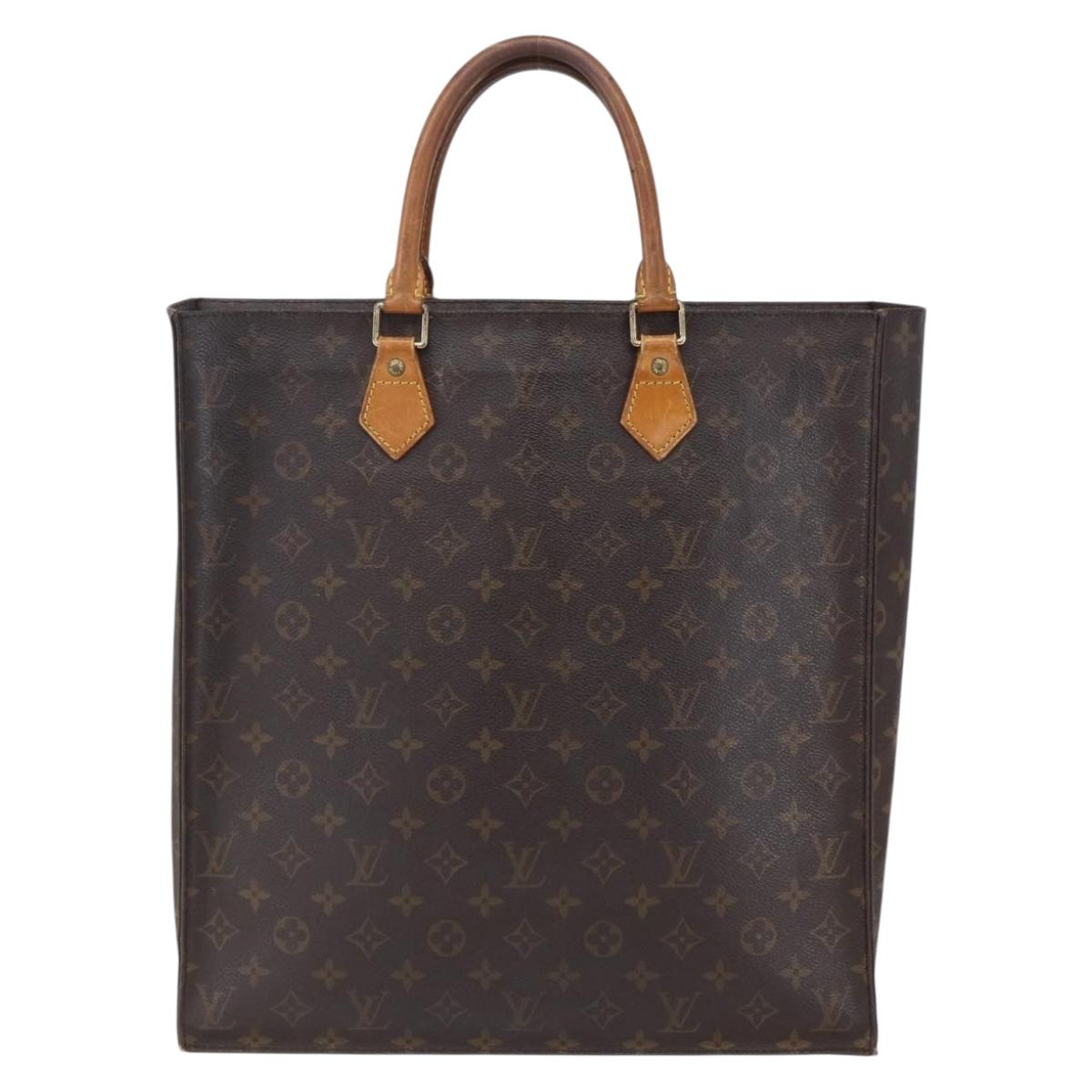 LOUIS VUITTON Monogram Sac Plat Hand Bag M51140 LV Auth 147755