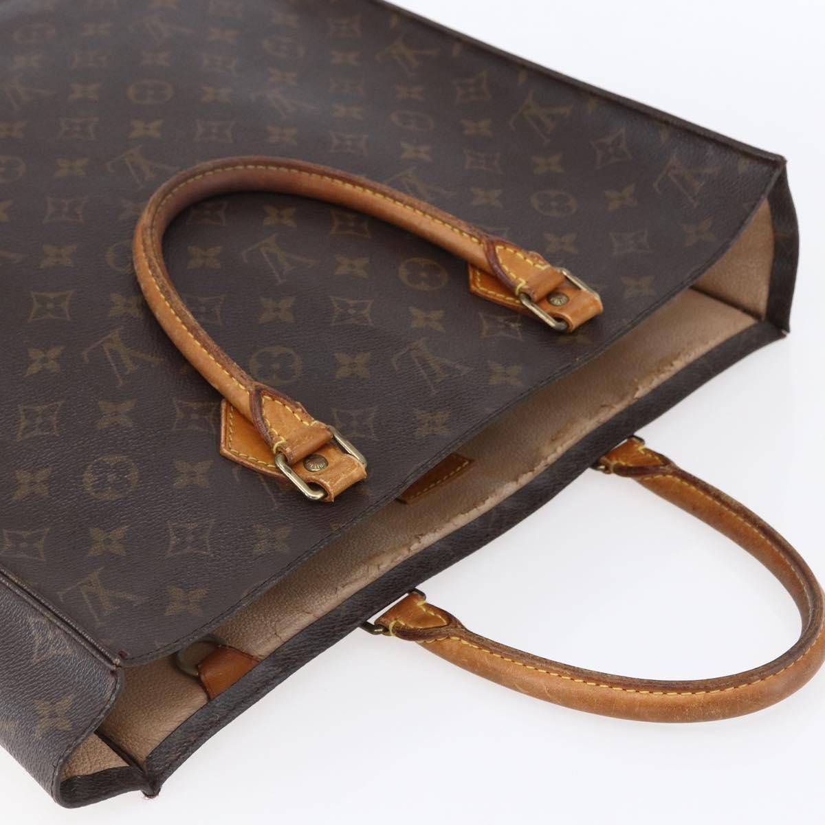 LOUIS VUITTON Monogram Sac Plat Hand Bag M51140 LV Auth 147755