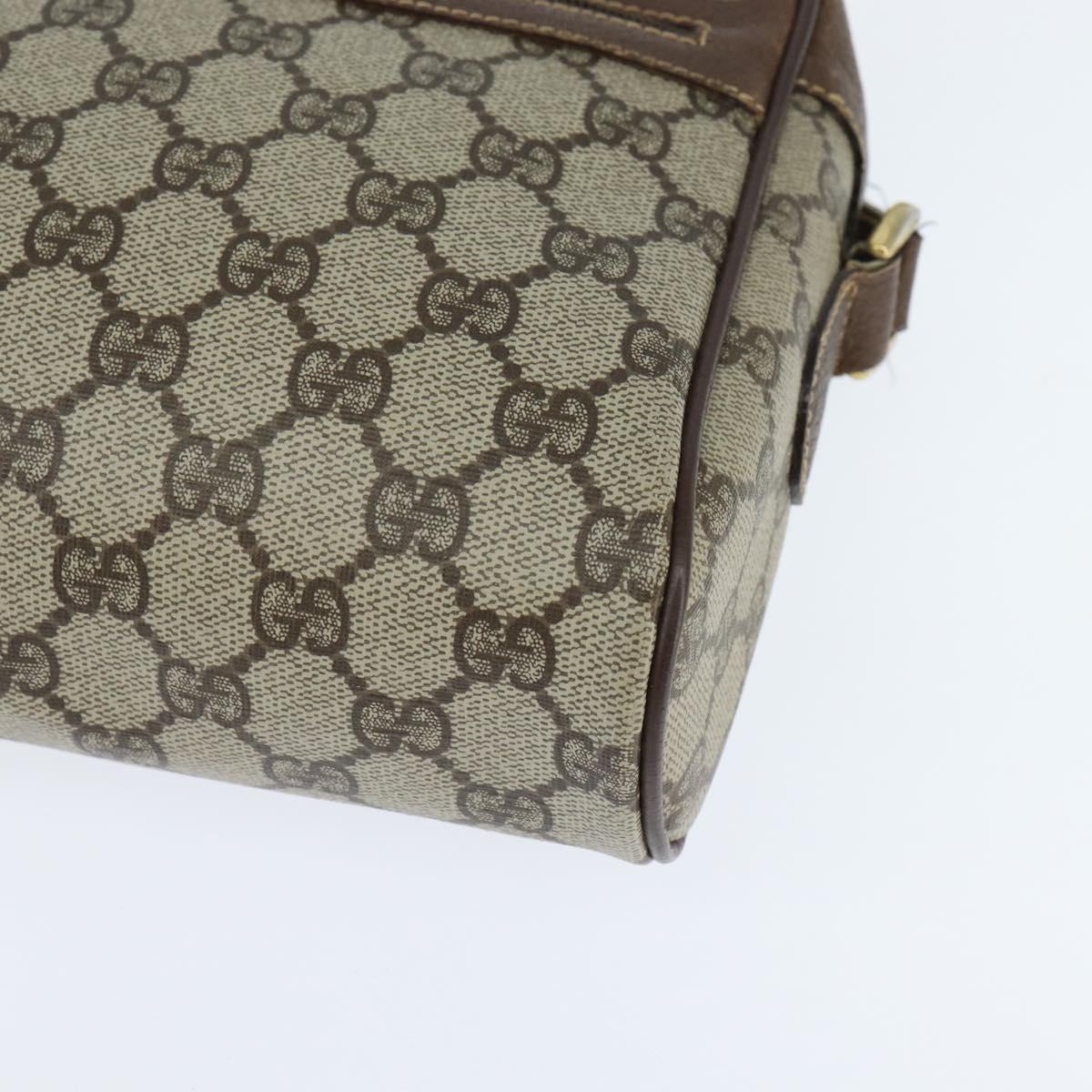 GUCCI GG Supreme Web Sherry Line Bag PVC Beige Gold 40 02 088 Auth 147770