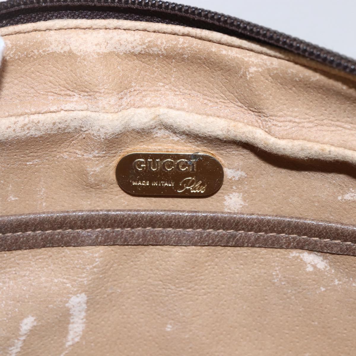 GUCCI GG Plus Supreme Clutch Bag PVC Beige Gold Auth 147771