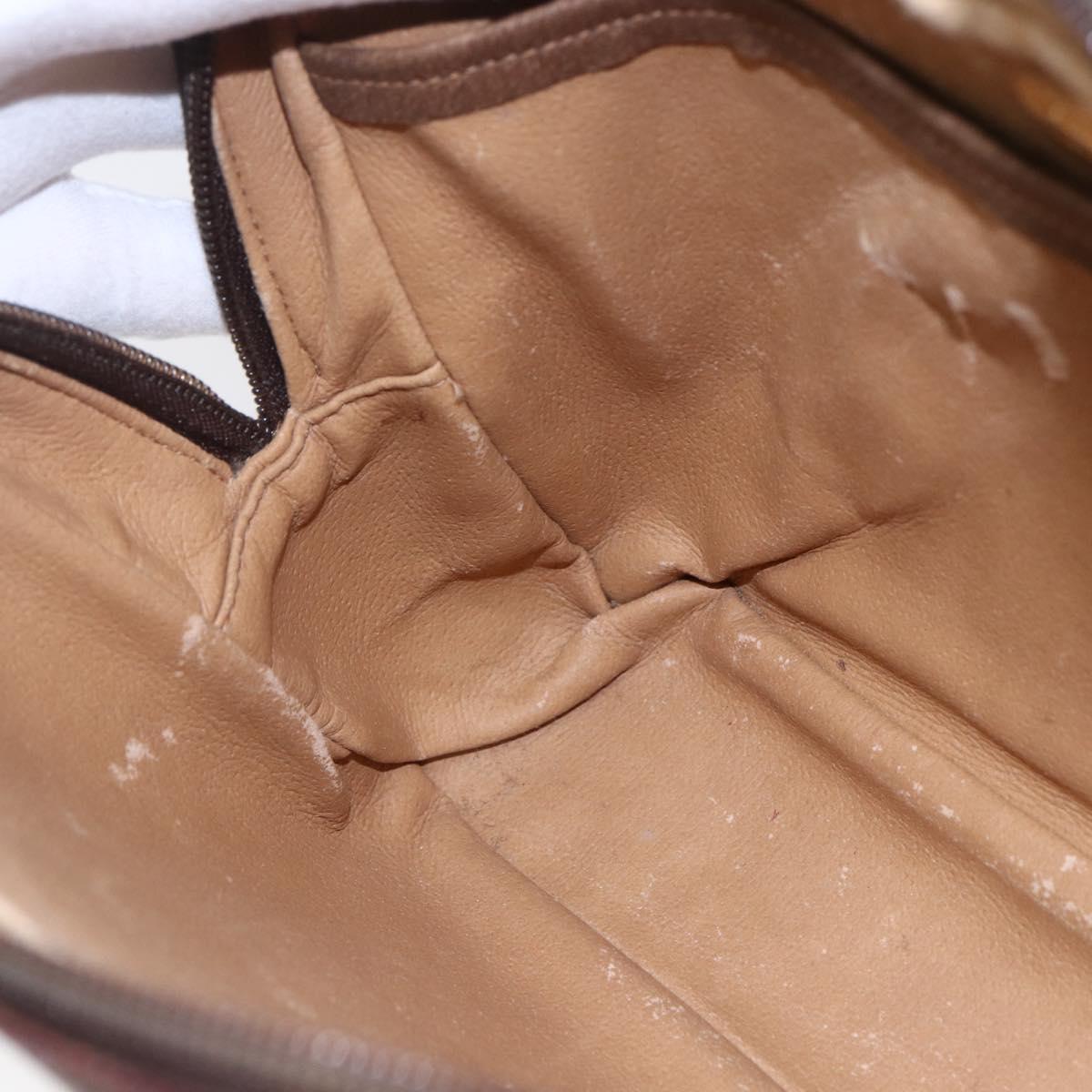 GUCCI GG Plus Supreme Clutch Bag PVC Beige Gold Auth 147771