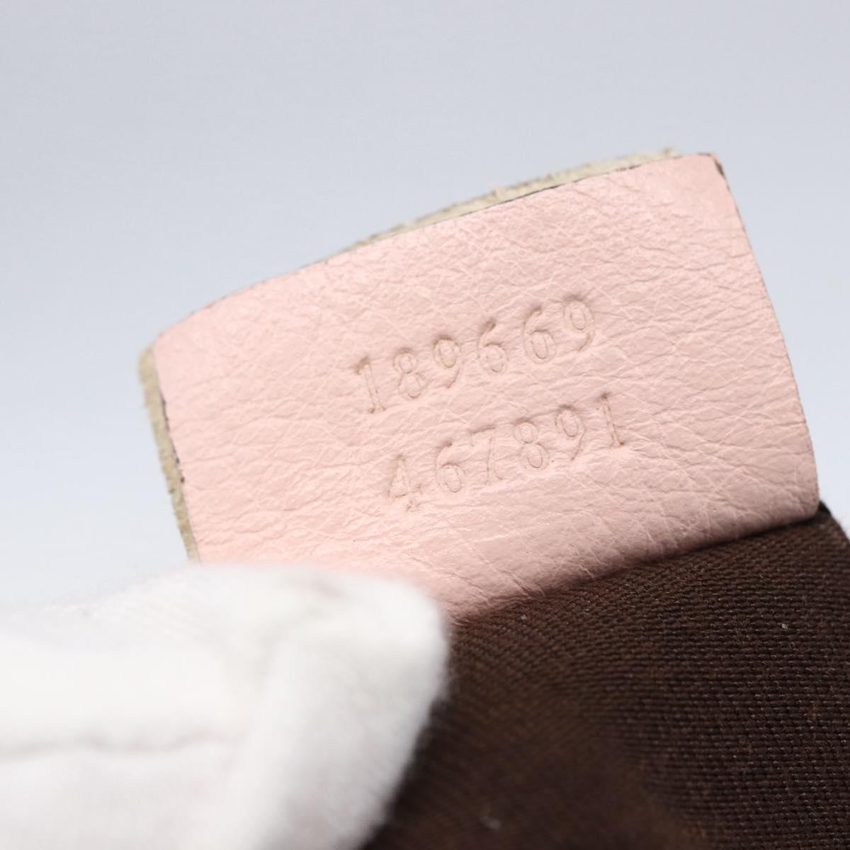 GUCCI GG Canvas Sherry Line Tote Bag Beige Pink Light blue 189669 Auth 147773