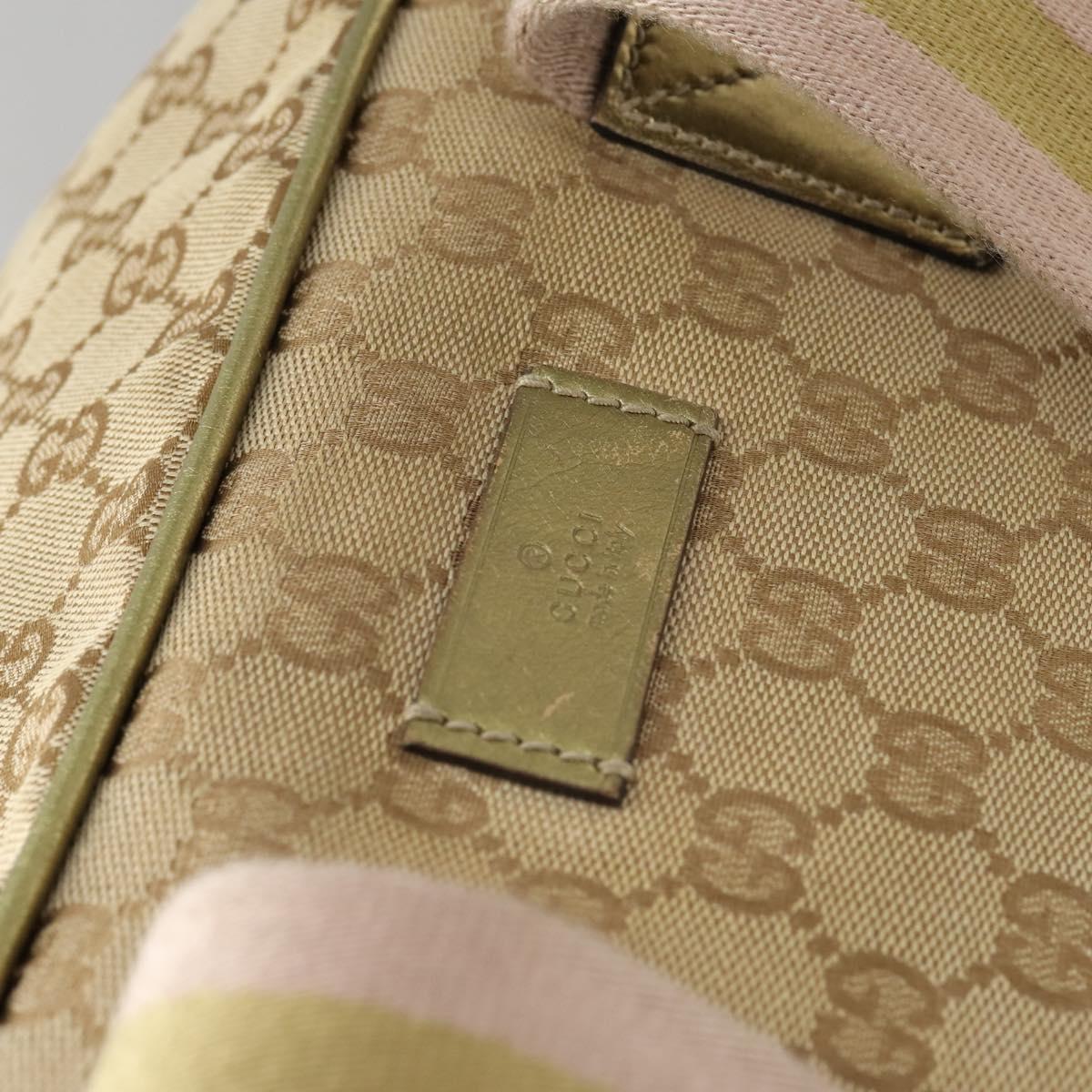 GUCCI GG Canvas Sherry Line Boston Bag Beige Gold 153240 Auth 147774