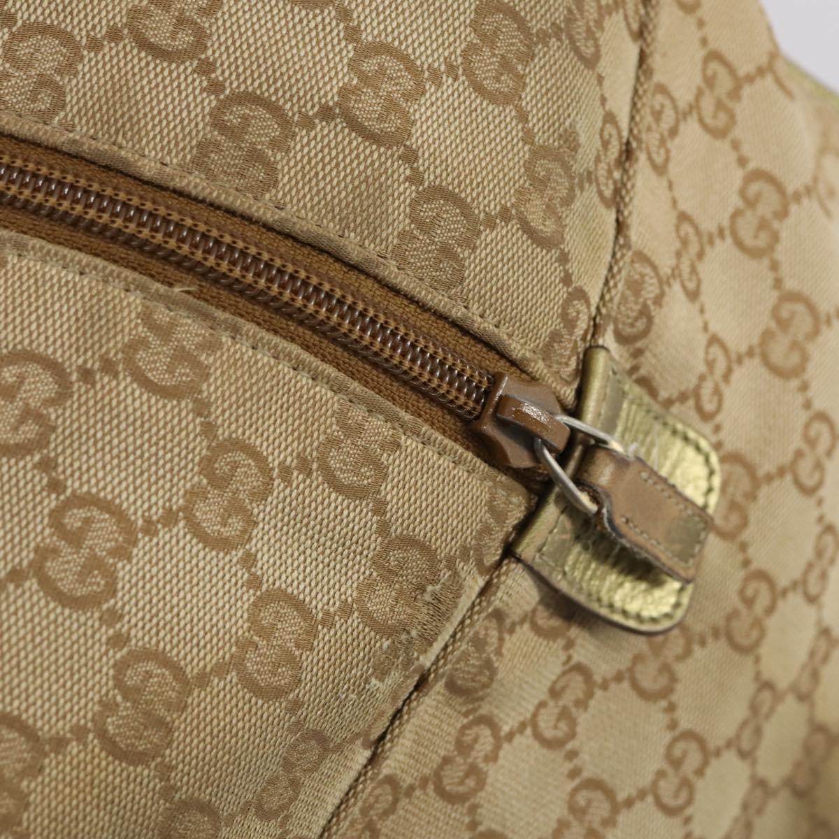 GUCCI GG Canvas Sherry Line Boston Bag Beige Gold 153240 Auth 147774