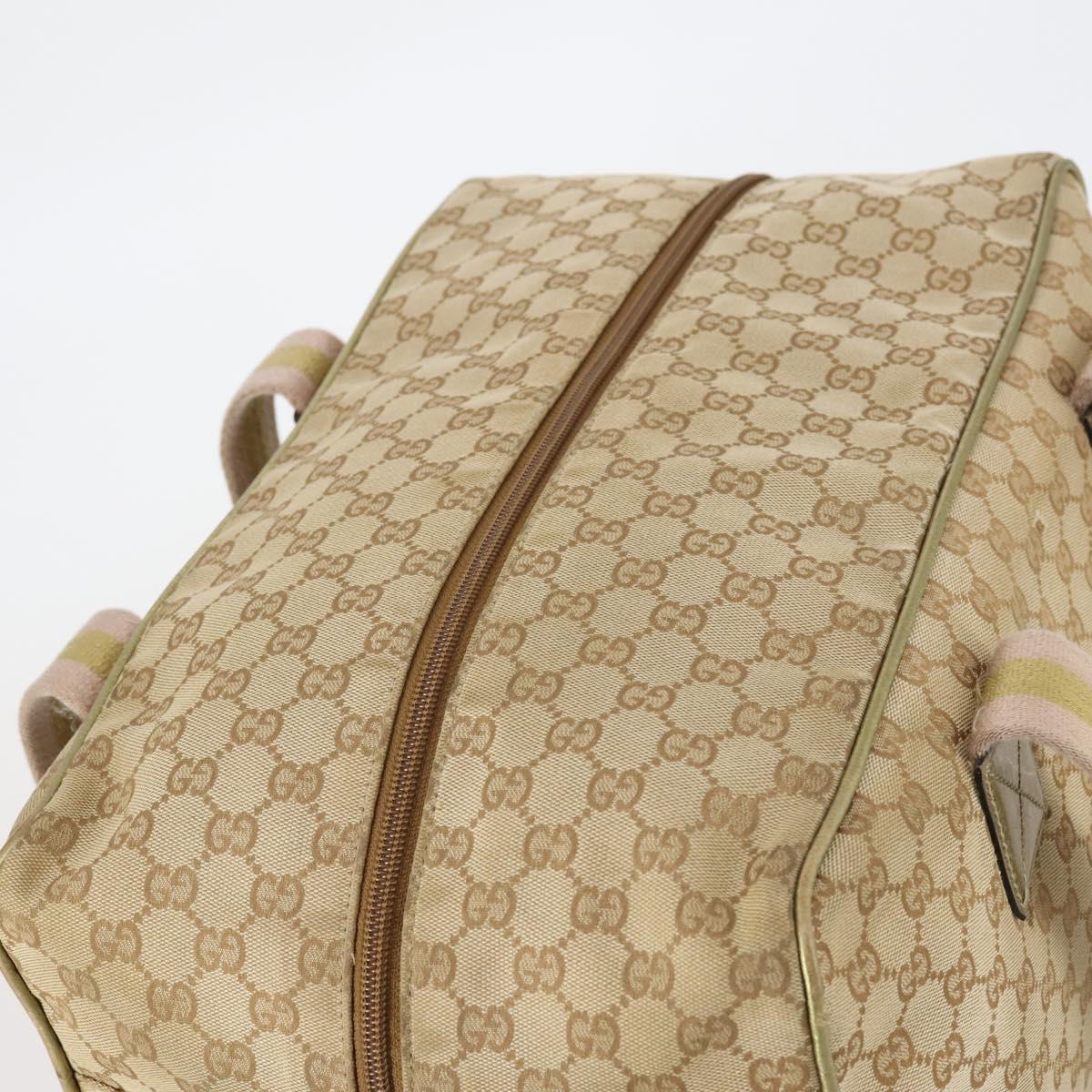 GUCCI GG Canvas Sherry Line Boston Bag Beige Gold 153240 Auth 147774