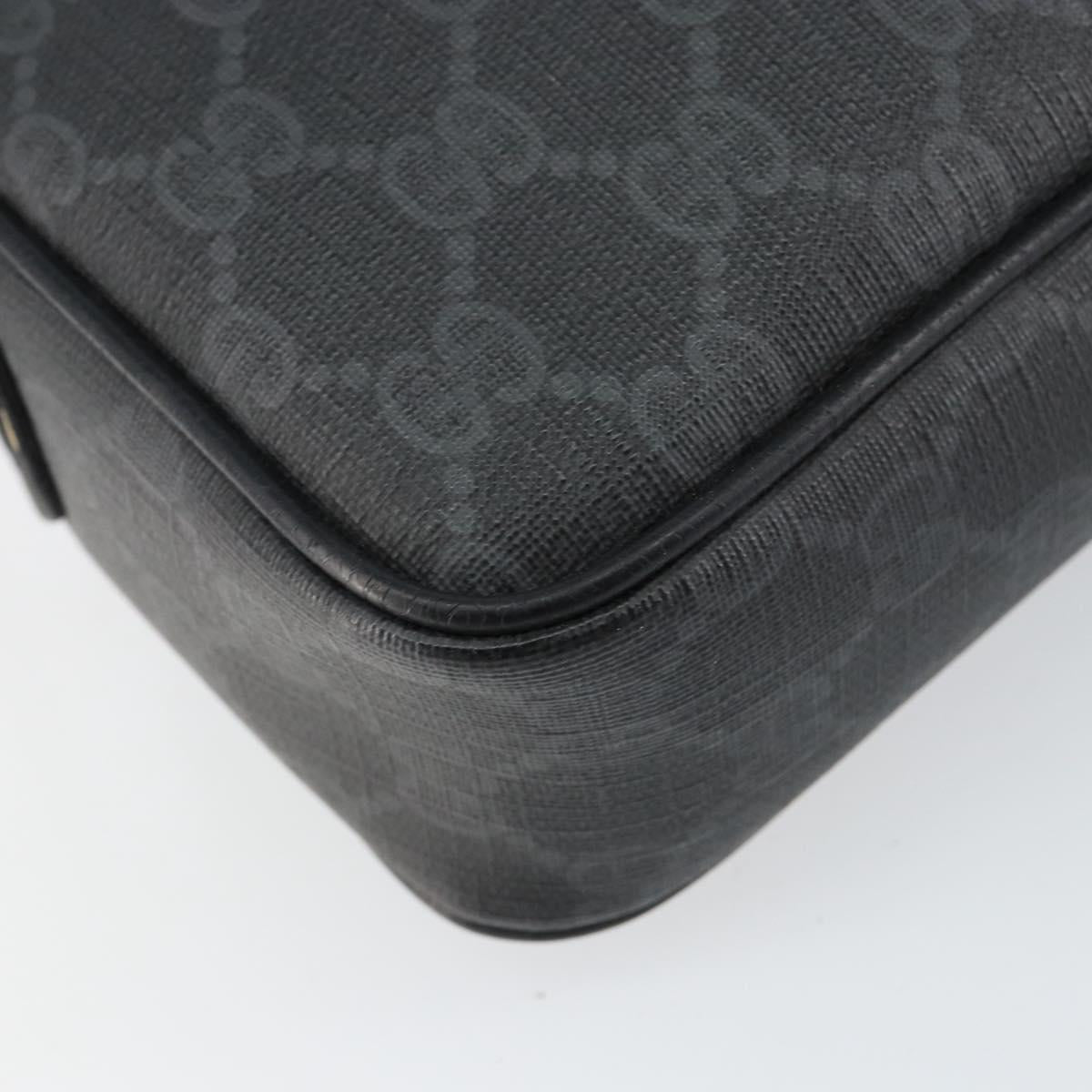 GUCCI GG Supreme Shoulder Bag PVC Black Gold 116 02 607 Auth 147775