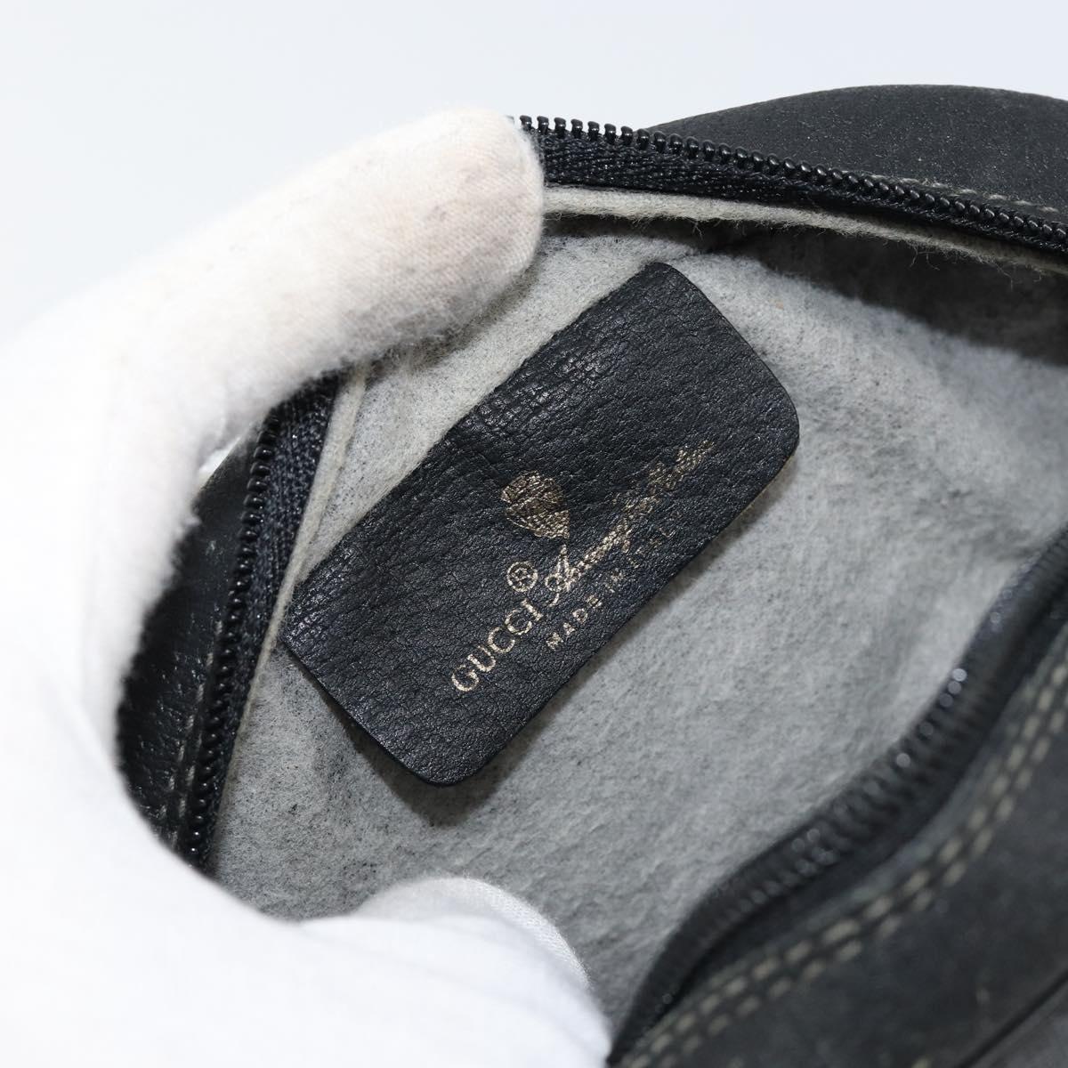 GUCCI GG Supreme Shoulder Bag PVC Black Gold 116 02 607 Auth 147775