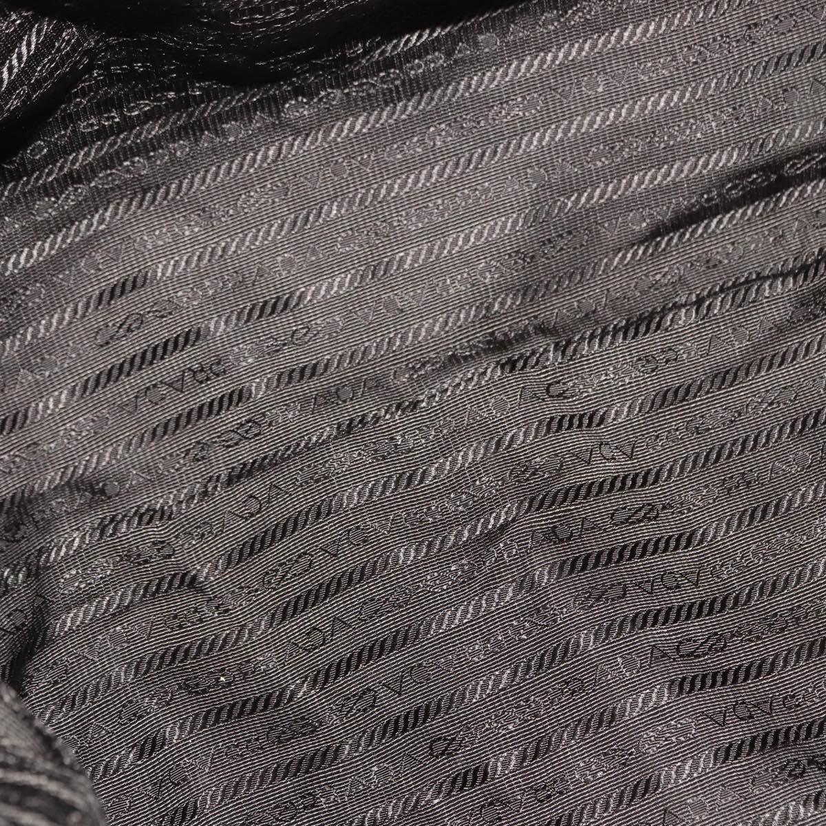 PRADA Shoulder Bag Leather Silver Auth 147780