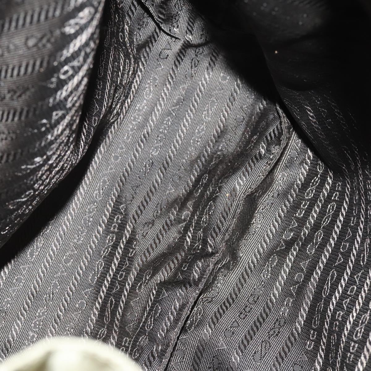 PRADA Backpack Nylon Beige Silver Auth 147783