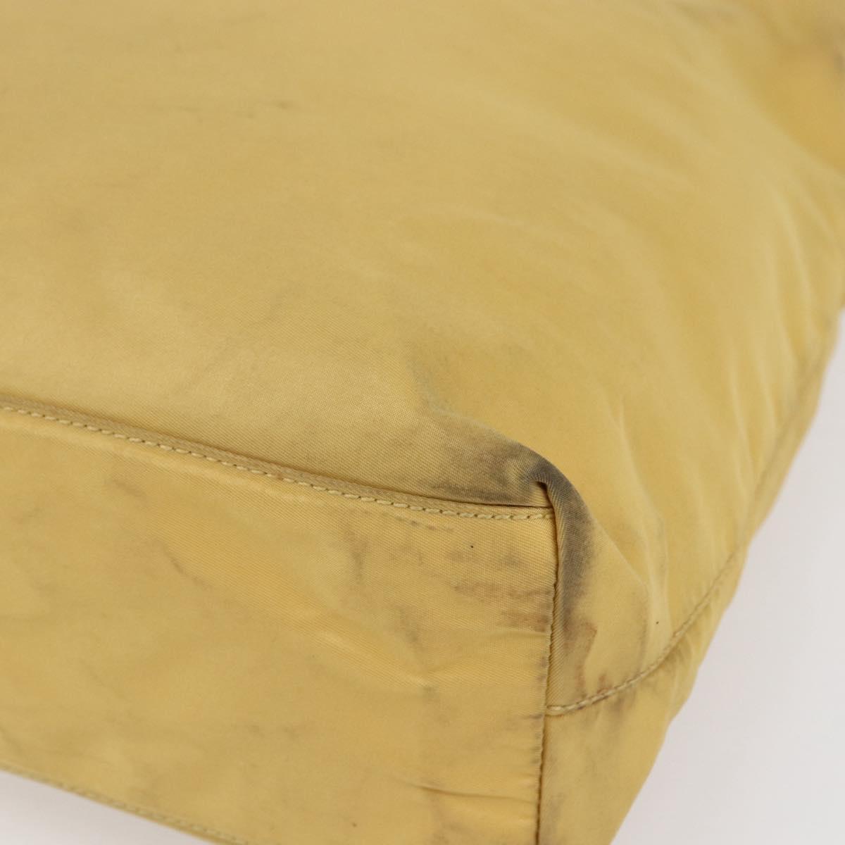 PRADA Tote Bag Nylon Yellow Silver Auth 147784