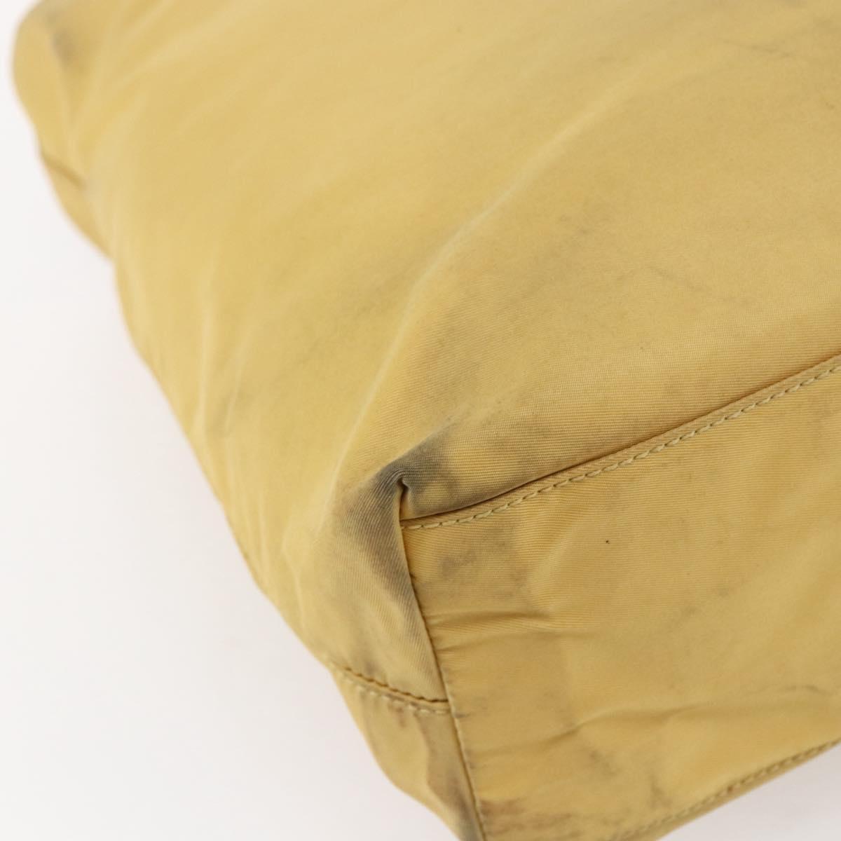 PRADA Tote Bag Nylon Yellow Silver Auth 147784