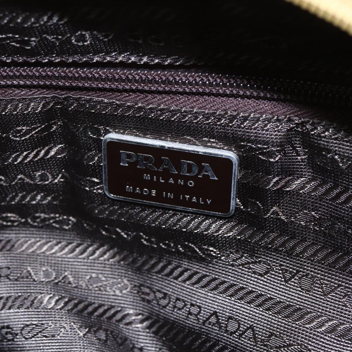 PRADA Tote Bag Nylon Yellow Silver Auth 147784