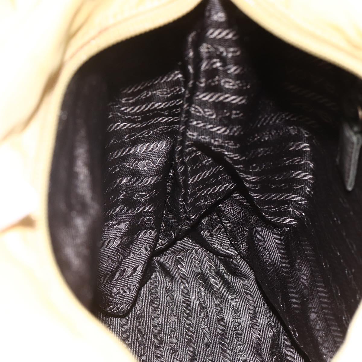 PRADA Tote Bag Nylon Yellow Silver Auth 147784