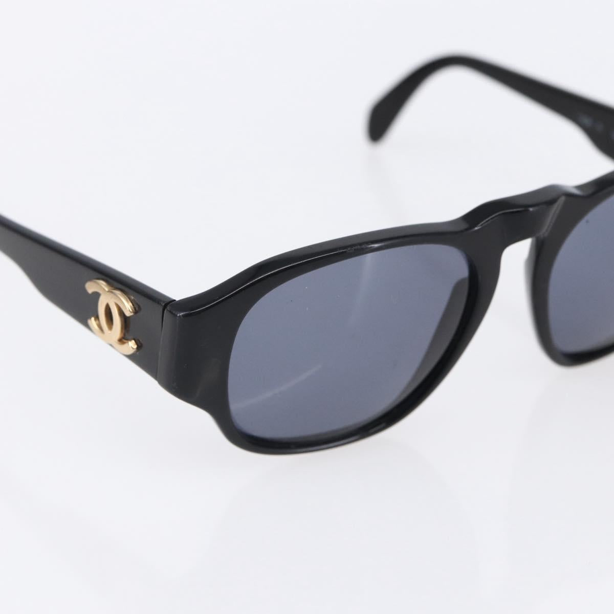 CHANEL Sunglasses plastic Black CC Auth 147805
