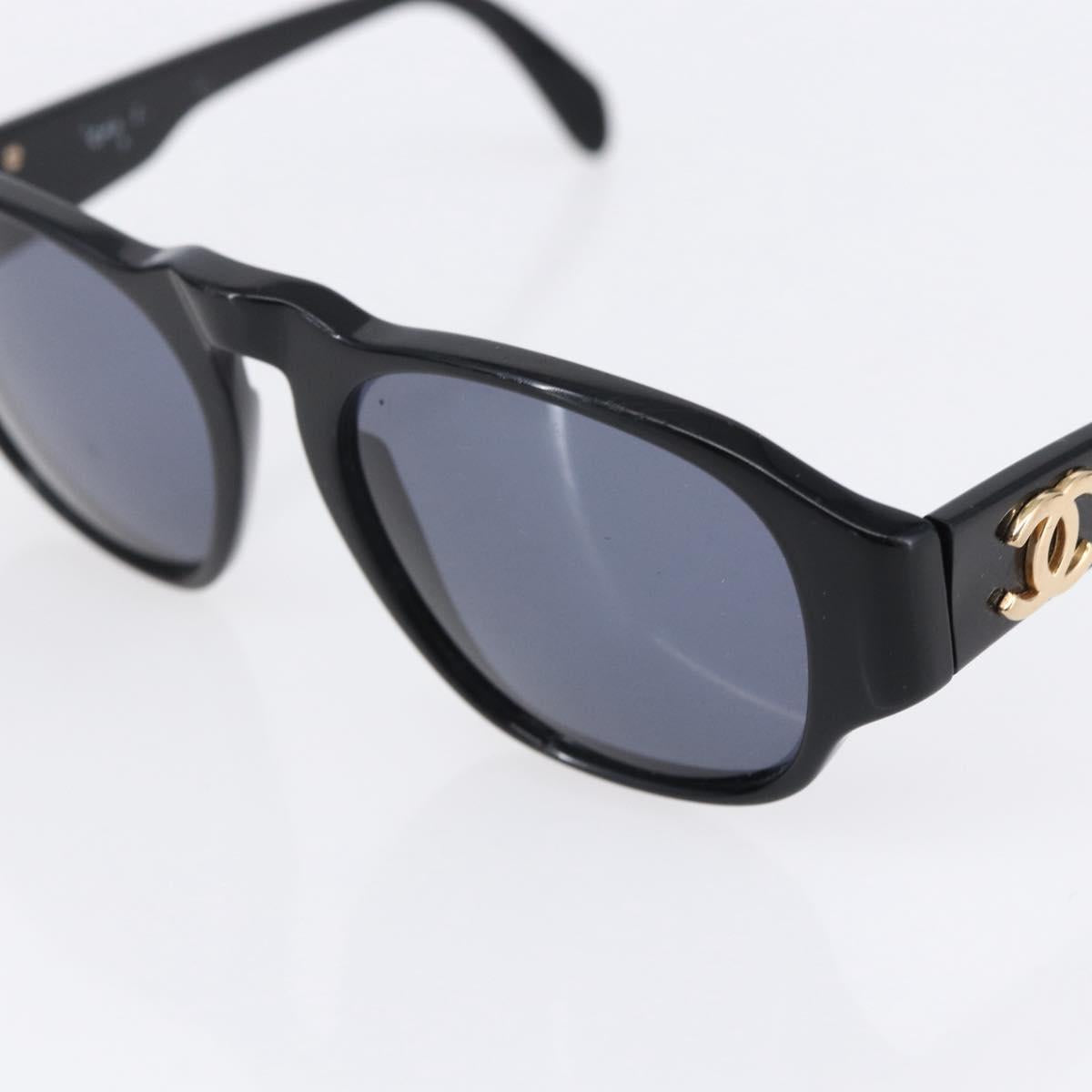 CHANEL Sunglasses plastic Black CC Auth 147805