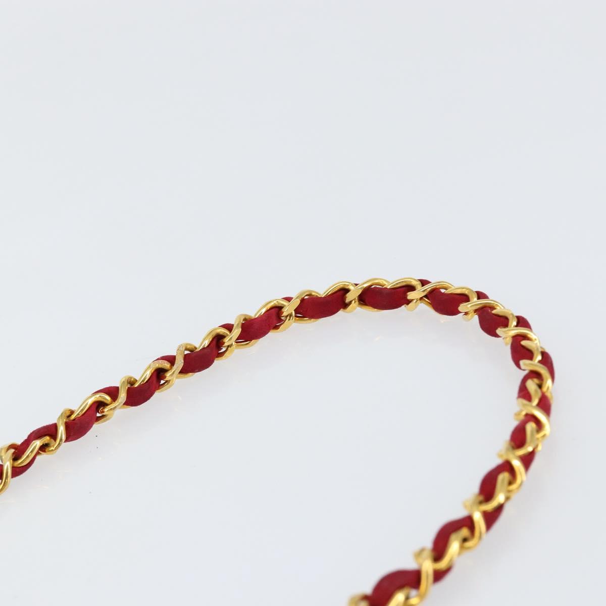 CHANEL Matelasse Chain Shoulder Bag Suede Pink Gold CC Auth 147807