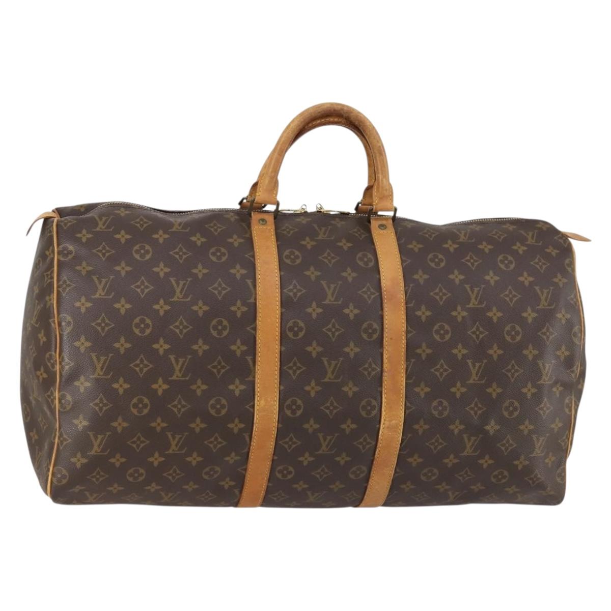 LOUIS VUITTON Monogram Keepall 55 Boston Bag M41424 LV Auth 147845