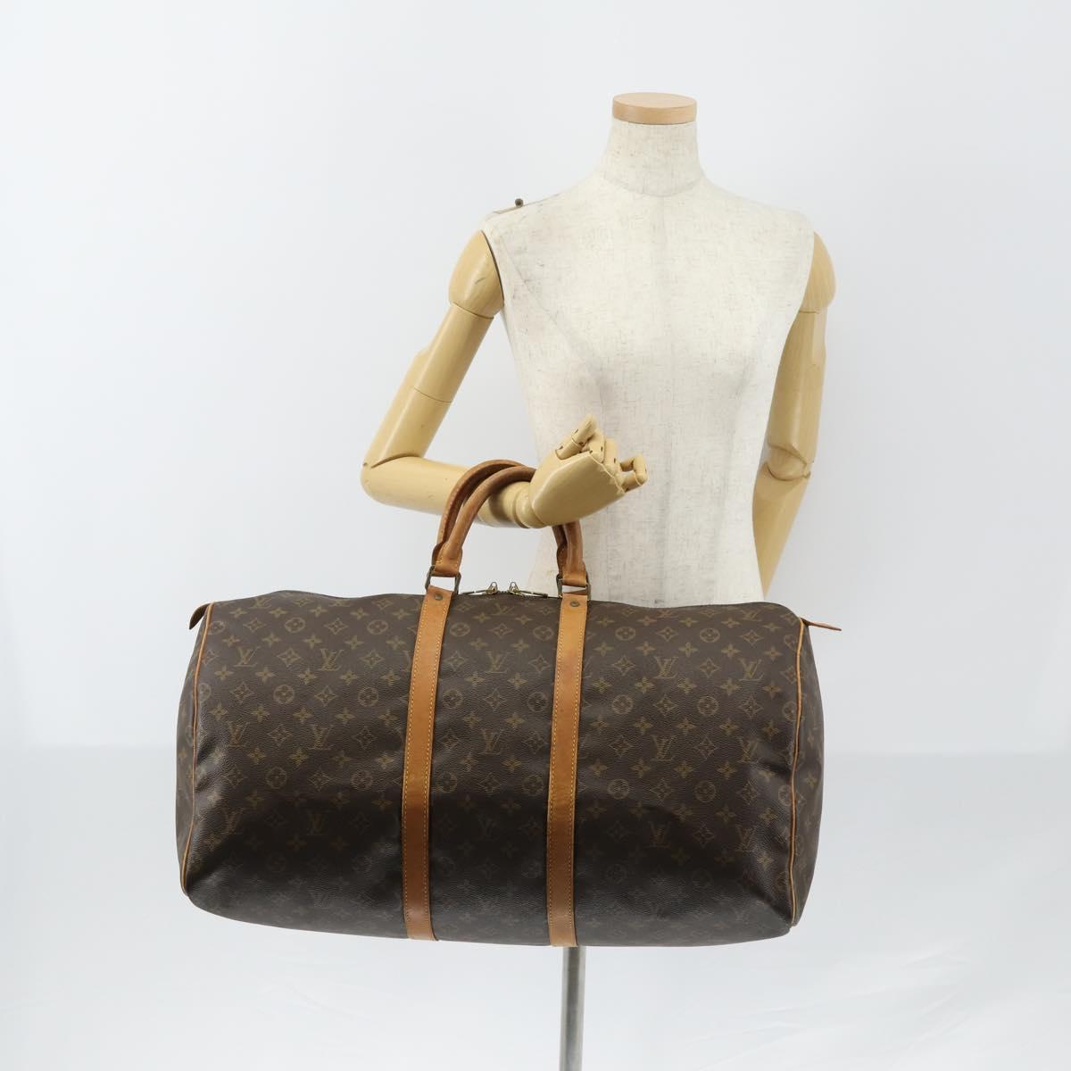 LOUIS VUITTON Monogram Keepall 55 Boston Bag M41424 LV Auth 147845