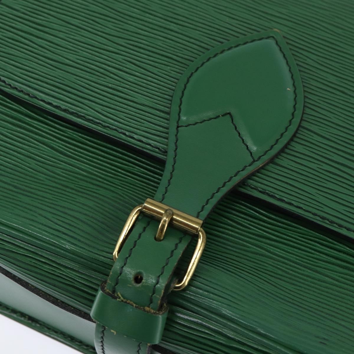 LOUIS VUITTON Epi Cartouchiere MM Shoulder Bag Green M52244 LV Auth 147850