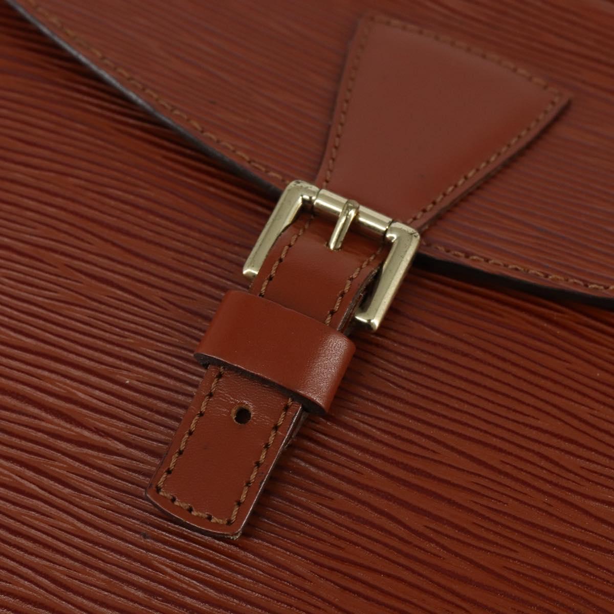 LOUIS VUITTON Epi Jeune Fille MM Shoulder Bag Brown M52153 LV Auth 147851