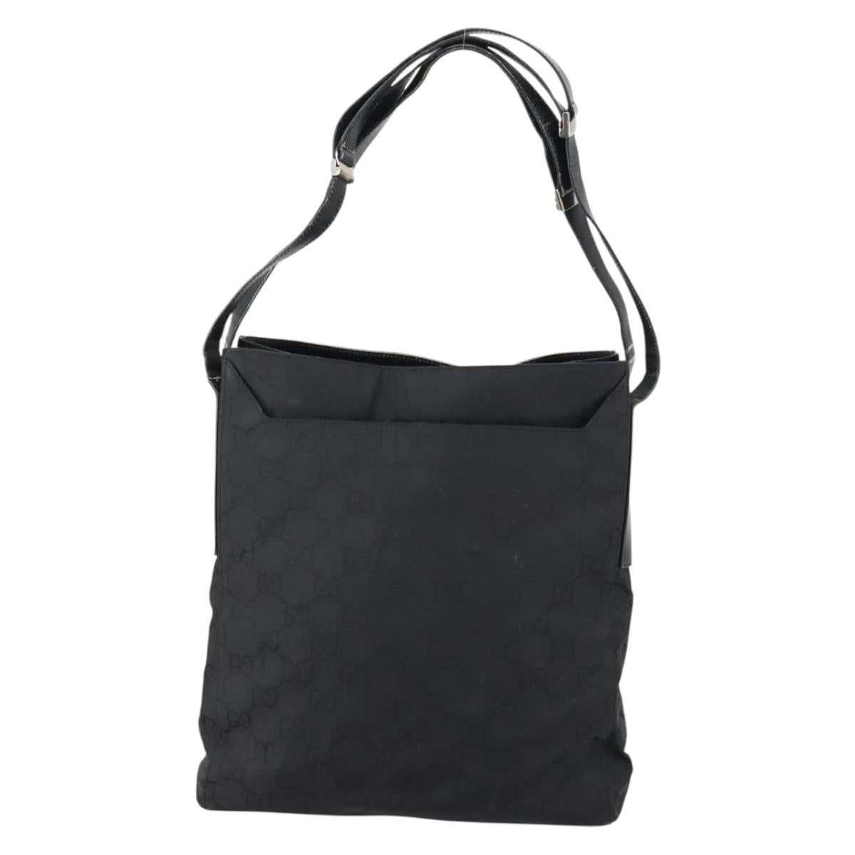 GUCCI GG Canvas Shoulder Bag Black Auth 147859