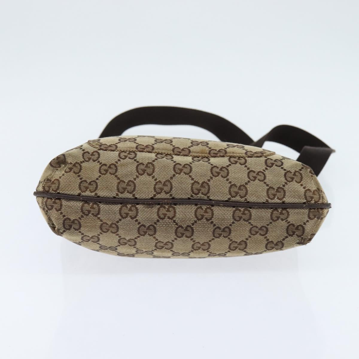 GUCCI GG Canvas Shoulder Bag Beige Silver 122793 Auth 147865