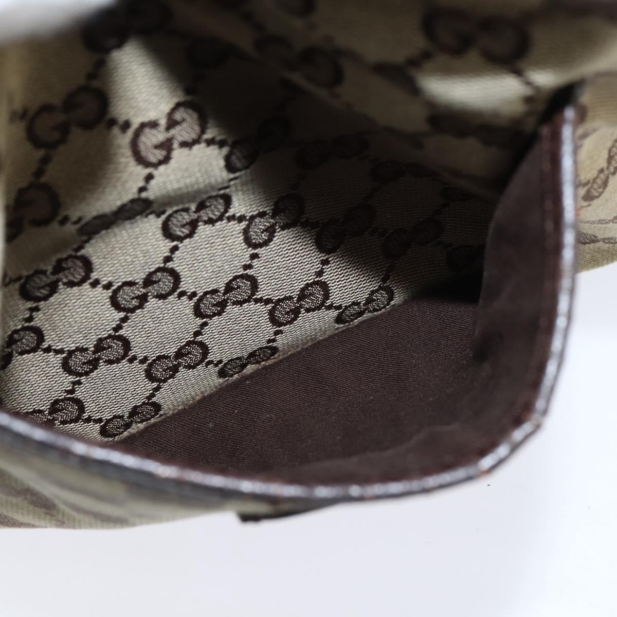 GUCCI GG Canvas Shoulder Bag Beige Silver 122793 Auth 147865