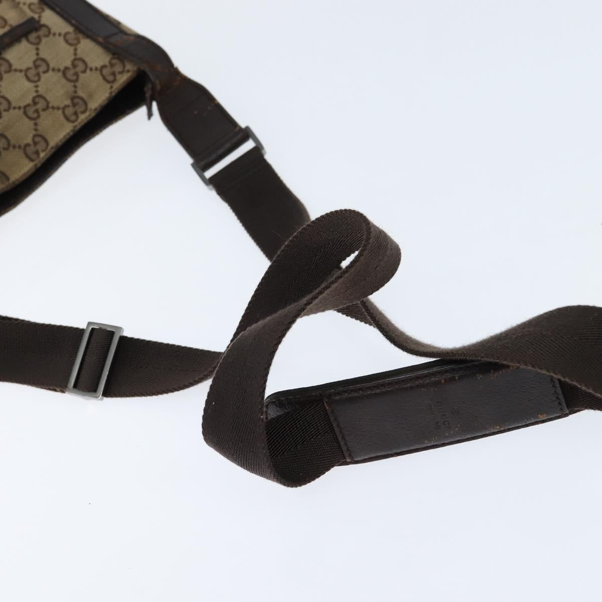 GUCCI GG Canvas Shoulder Bag Beige Silver 122793 Auth 147865