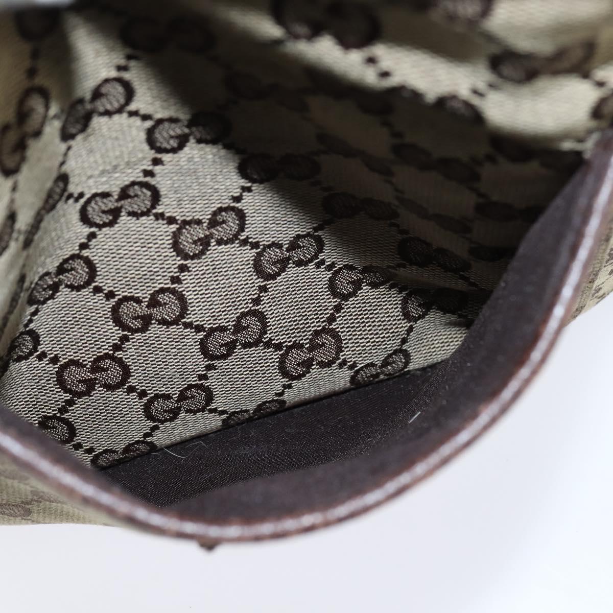 GUCCI GG Canvas Shoulder Bag Beige Silver 122793 Auth 147867