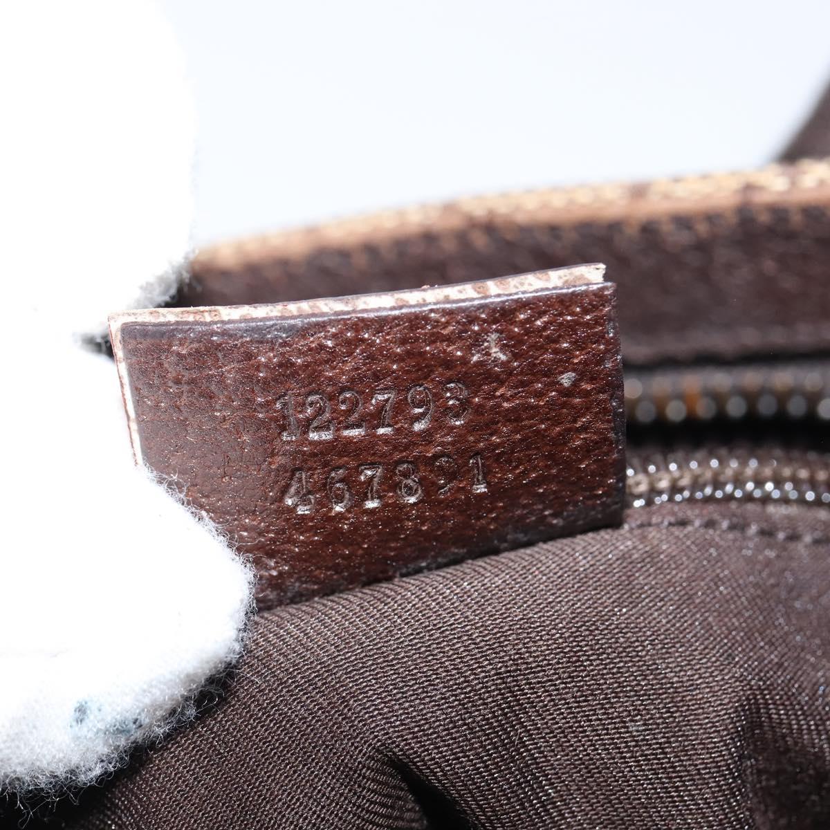 GUCCI GG Canvas Shoulder Bag Beige Silver 122793 Auth 147867