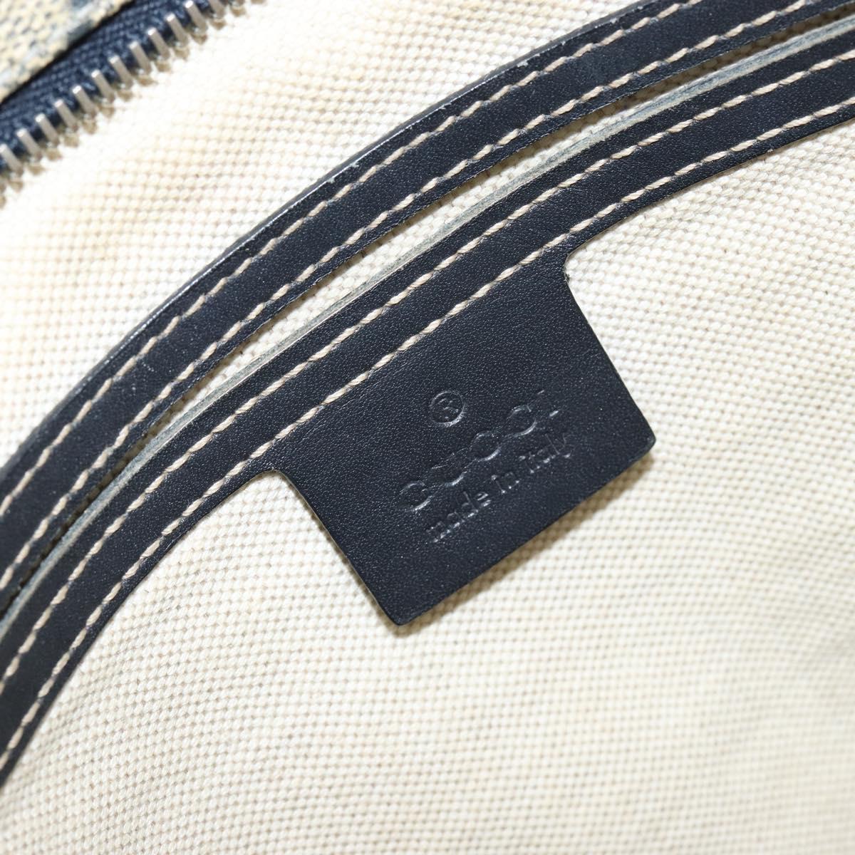 GUCCI GG Supreme Shoulder Bag PVC Navy Silver 201446 Auth 147869